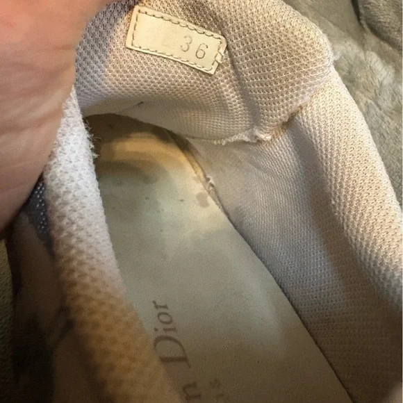Dior Cream and French Blue Logo Sneakers size 36 - Picture 12 of 16